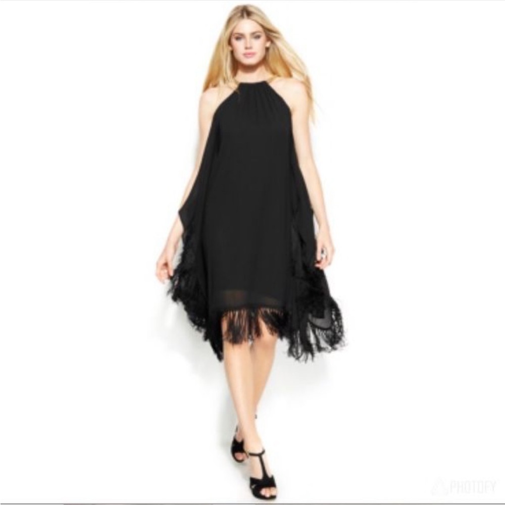 NWT Michael Kors fringe Black Dress Size S